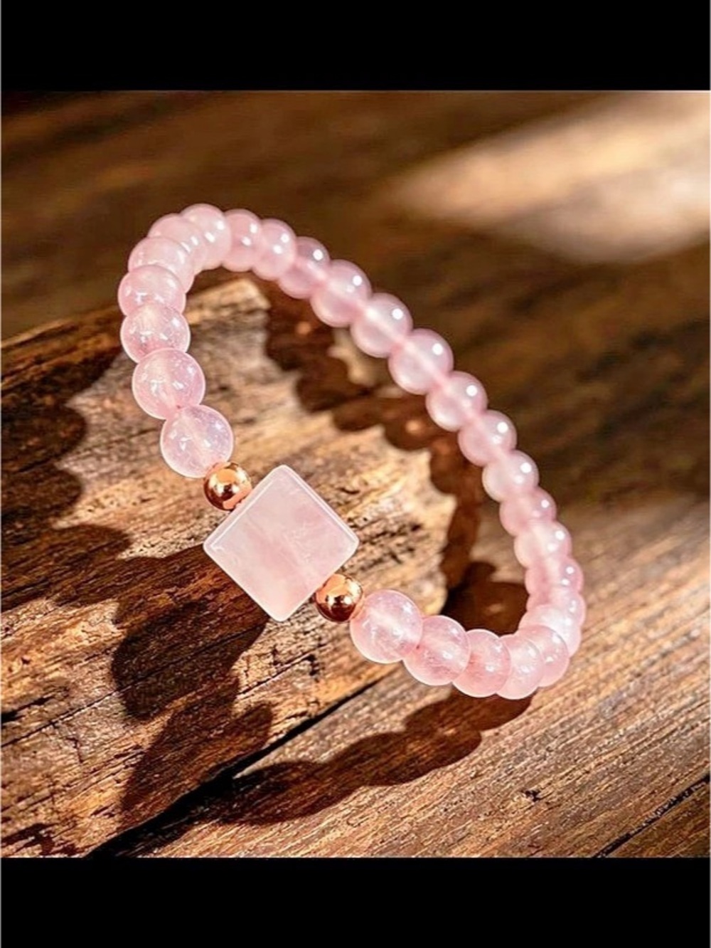 Pink Quartz Beaded Bracelet